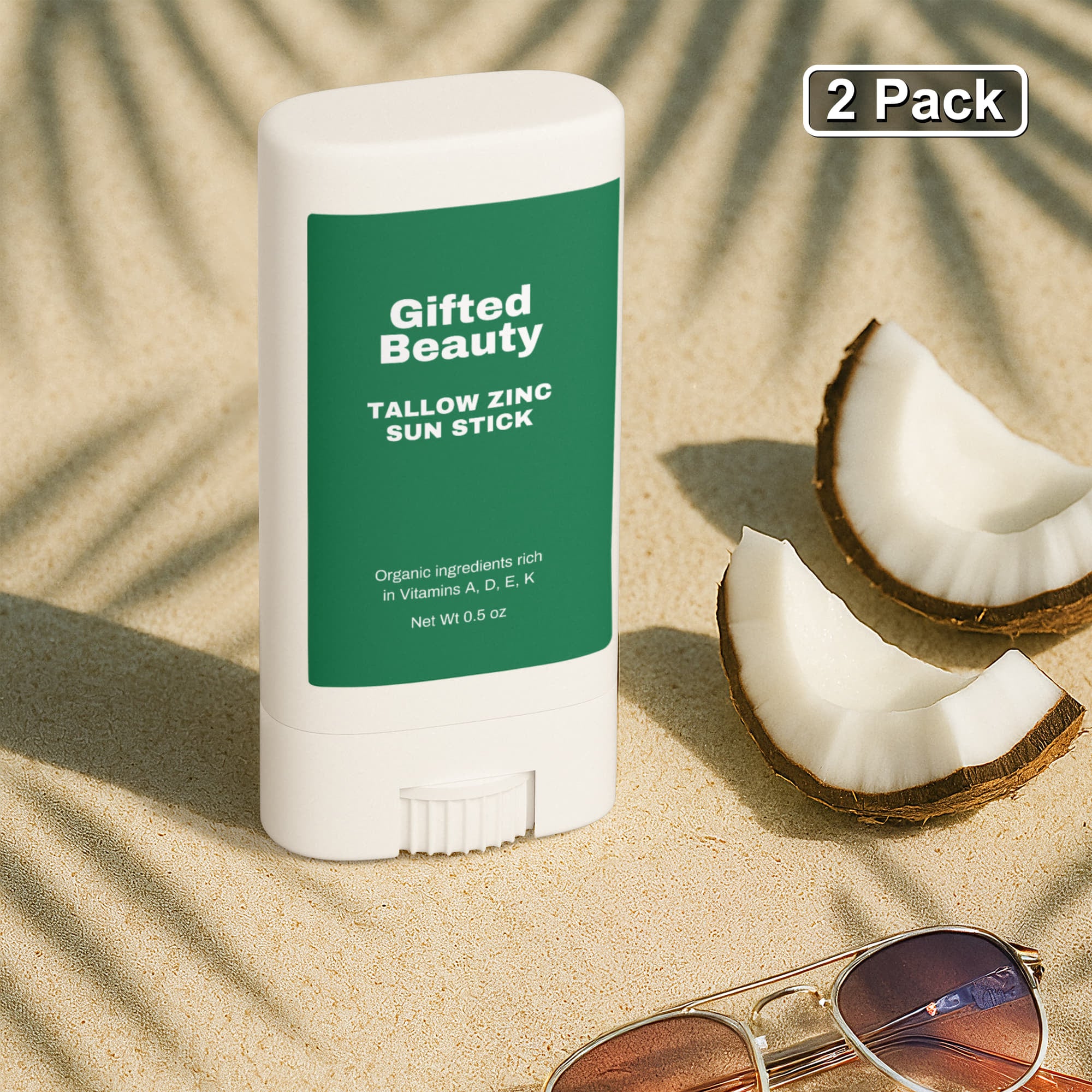 2 Pack Tallow Zinc Sun Stick