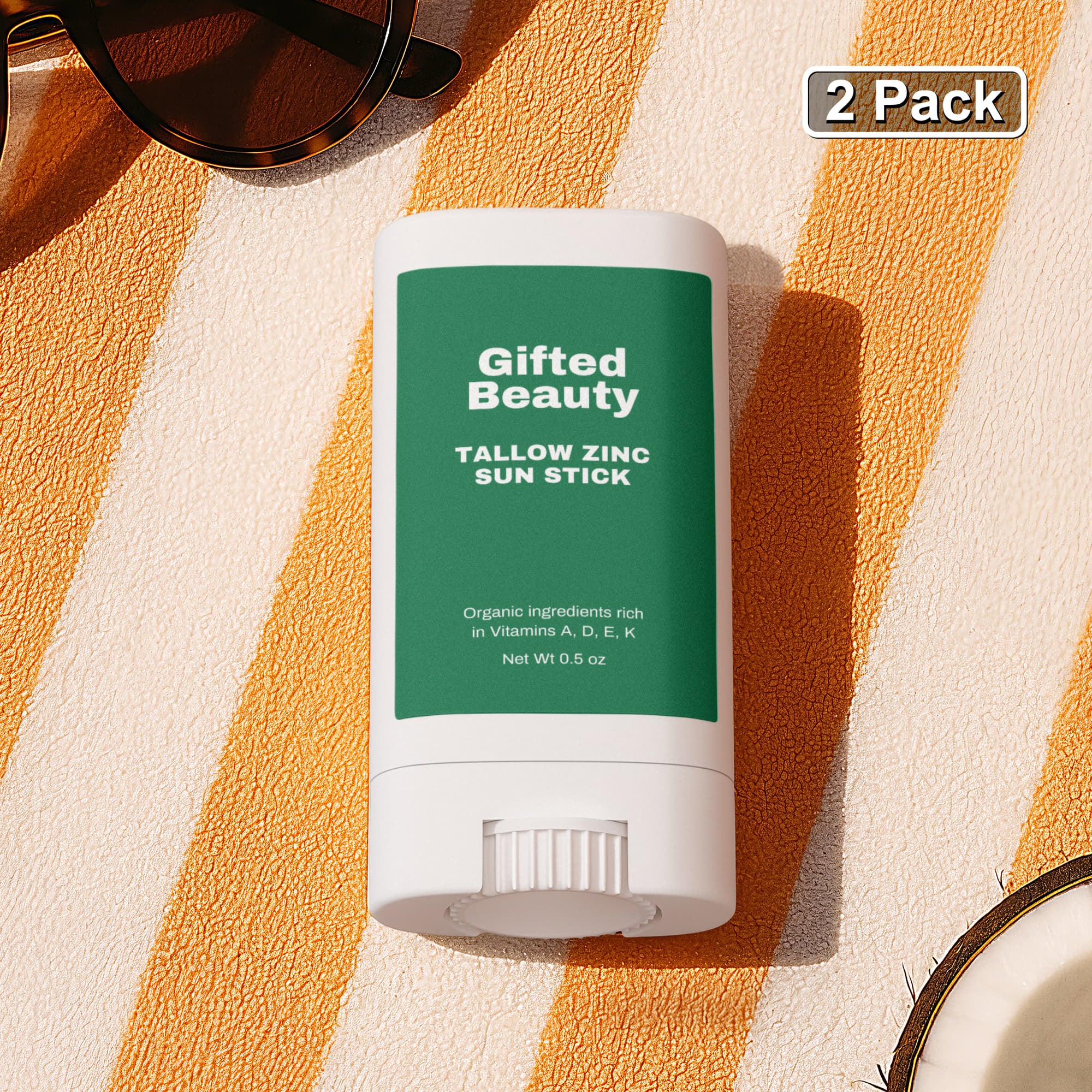 2 Pack Tallow Zinc Sun Stick